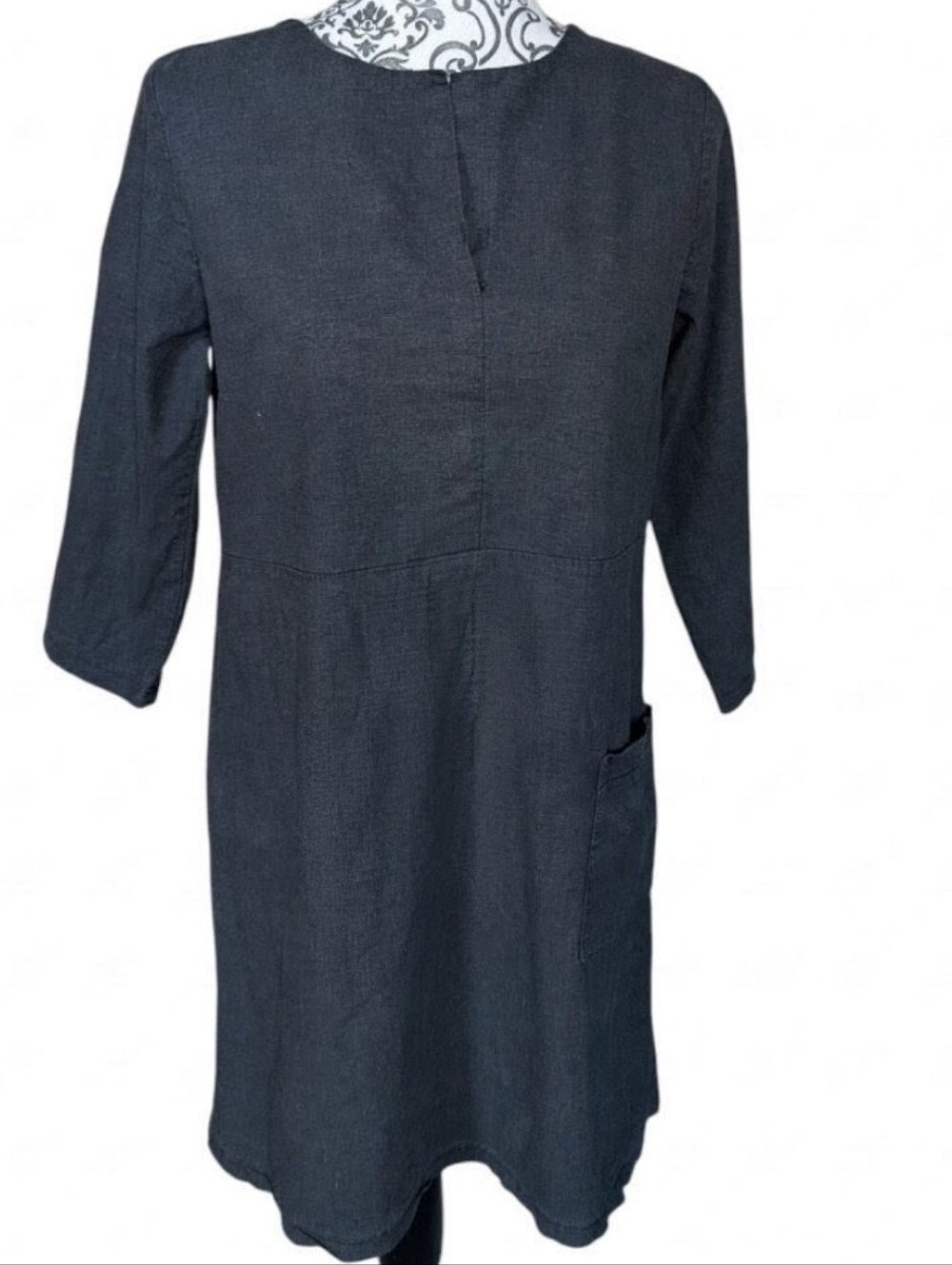 Smoking Lily Saturday Linen Dress Women Small Grey Made in Canada Minimalist - Picture 2 of 12